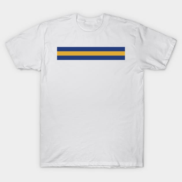 Leeds United Retro 1994 Home Jersey White Yellow Blue Bar Design T-Shirt by Culture-Factory